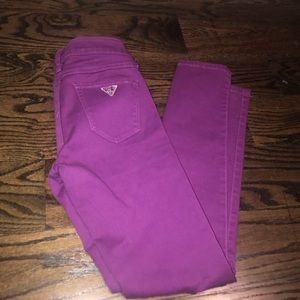 Purple Guess skinny jeans